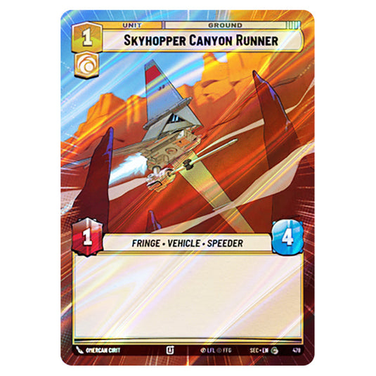 Skyhopper Canyon Runner card from the Star Wars Unlimited Set Secrets of Power