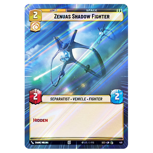 Zenuas Shadow Fighter card from the Star Wars Unlimited Set Secrets of Power