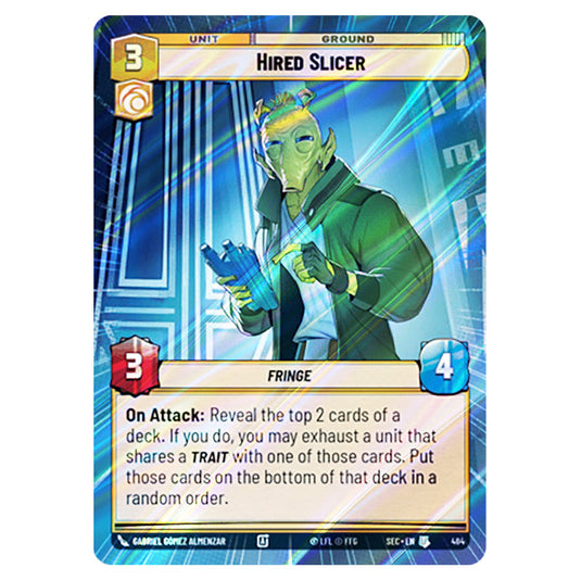 Hired Slicer card from the Star Wars Unlimited Set Secrets of Power