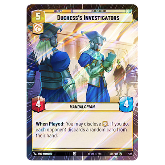 Duchess's Investigators card from the Star Wars Unlimited Set Secrets of Power