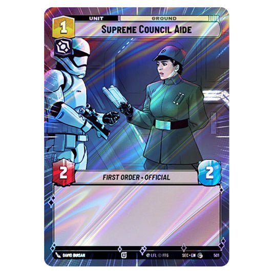 Supreme Council Aide card from the Star Wars Unlimited Set Secrets of Power