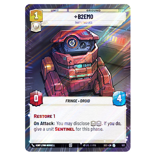B2EMOThat's Two Lies card from the Star Wars Unlimited Set Secrets of Power