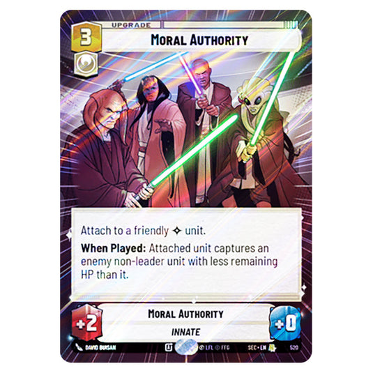 Moral Authority card from the Star Wars Unlimited Set Secrets of Power