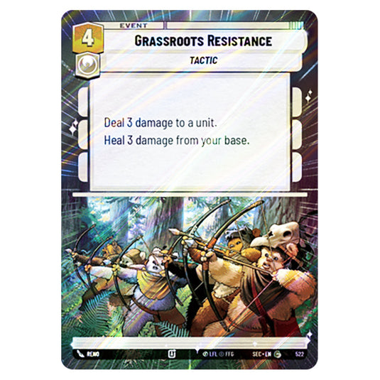 Grassroots Resistance card from the Star Wars Unlimited Set Secrets of Power