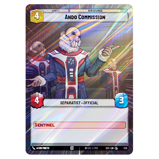 Ando Commission card from the Star Wars Unlimited Set Secrets of Power