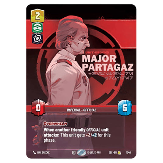 Major Partagaz Healthcare Provider card from the Star Wars Unlimited Set Secrets of Power