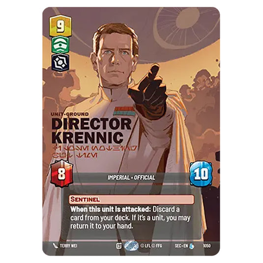 Director Krennic I Lose Nothing But Time card from the Star Wars Unlimited Set Secrets of Power