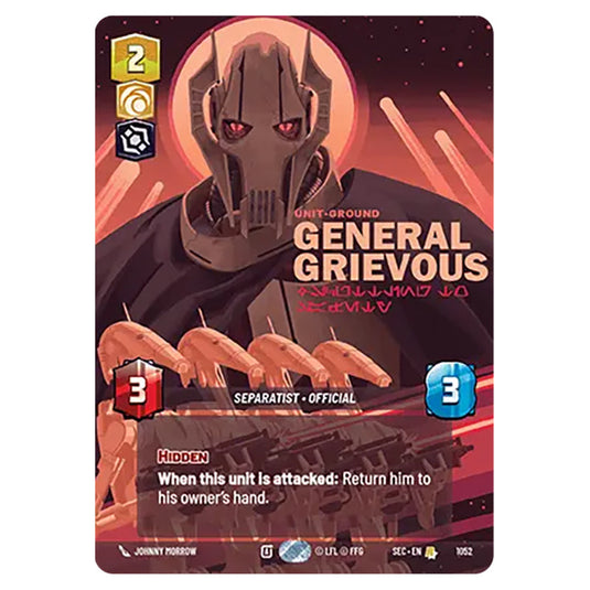 General Grievous Scuttling to Safety card from the Star Wars Unlimited Set Secrets of Power