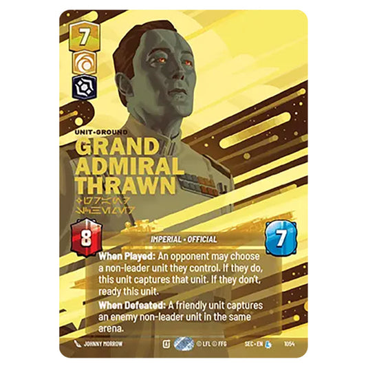 Grand Admiral Thrawn Grand Schemer card from the Star Wars Unlimited Set Secrets of Power