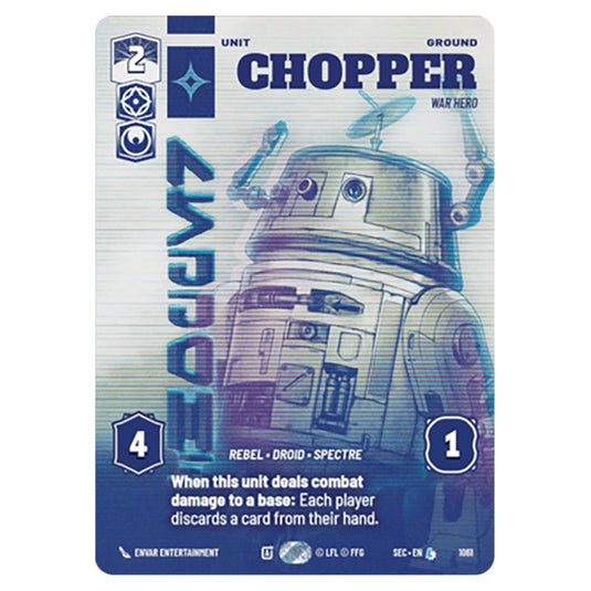 Chopper War Hero card from the Star Wars Unlimited Set Secrets of Power