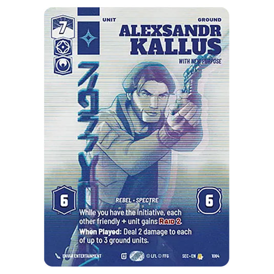 Alexsandr Kallus With New Purpose card from the Star Wars Unlimited Set Secrets of Power