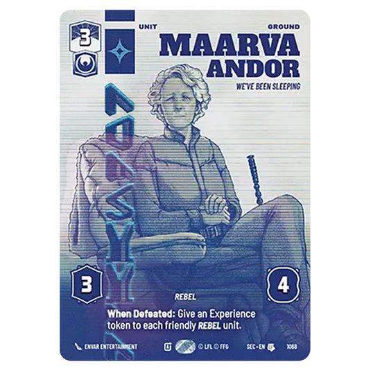 Maarva Andor We've Been Sleeping card from the Star Wars Unlimited Set Secrets of Power