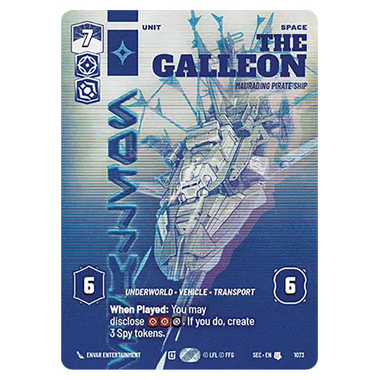 The Galleon Marauding Pirate Ship card from the Star Wars Unlimited Set Secrets of Power