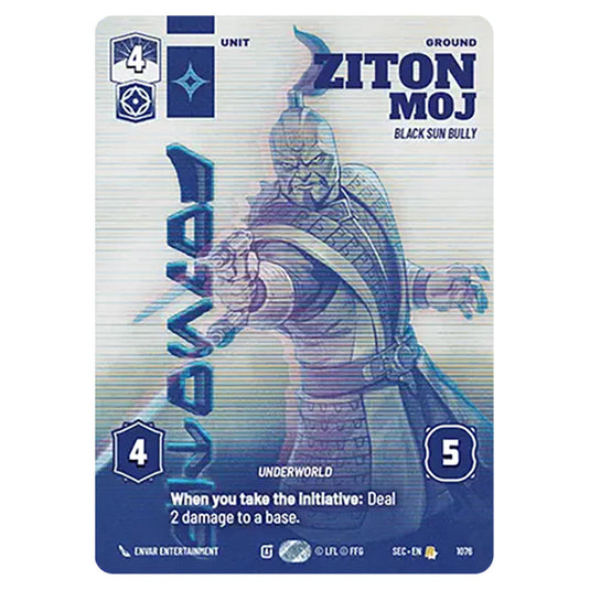 Ziton Moj Black Sun Bully card from the Star Wars Unlimited Set Secrets of Power