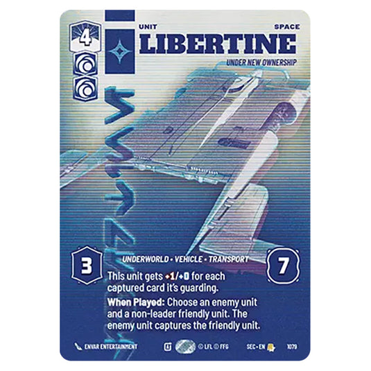 Libertine Under New Ownership card from the Star Wars Unlimited Set Secrets of Power
