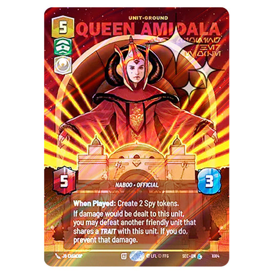 Queen Amidala Championing Her People card from the Star Wars Unlimited Set Secrets of Power