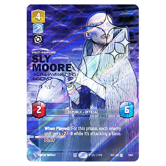 Sly Moore Witness to Power card from the Star Wars Unlimited Set Secrets of Power