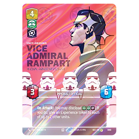 Vice Admiral Rampart On Schedule card from the Star Wars Unlimited Set Secrets of Power