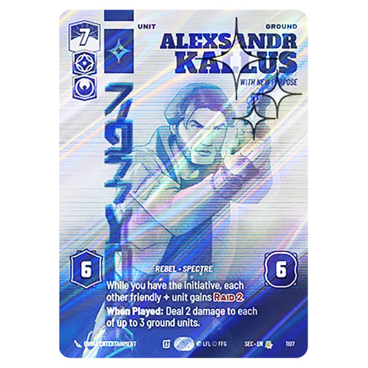 Alexsandr Kallus With New Purpose card from the Star Wars Unlimited Set Secrets of Power