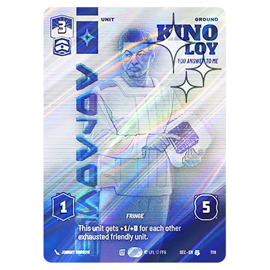 Kino Loy You Answer to Me card from the Star Wars Unlimited Set Secrets of Power