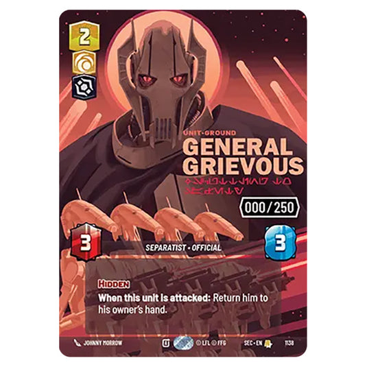 General Grievous Scuttling to Safety card from the Star Wars Unlimited Set Secrets of Power