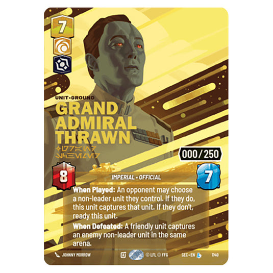Grand Admiral Thrawn Grand Schemer card from the Star Wars Unlimited Set Secrets of Power