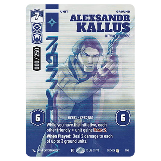 Alexsandr Kallus With New Purpose card from the Star Wars Unlimited Set Secrets of Power