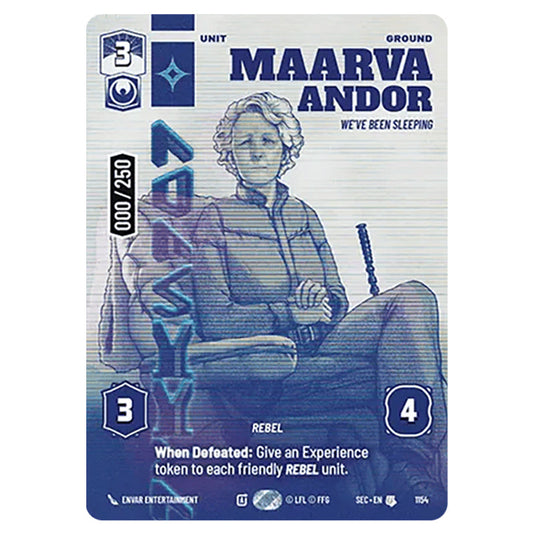 Maarva Andor We've Been Sleeping card from the Star Wars Unlimited Set Secrets of Power