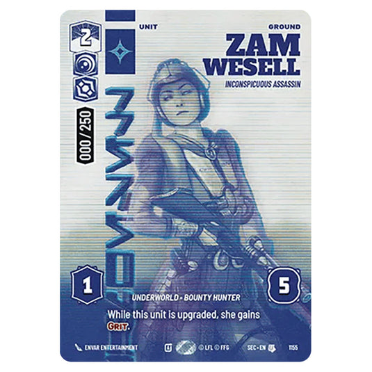 Zam Wesell Inconspicuous Assassin card from the Star Wars Unlimited Set Secrets of Power