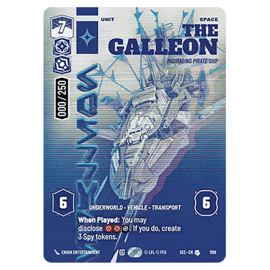 The Galleon Marauding Pirate Ship card from the Star Wars Unlimited Set Secrets of Power