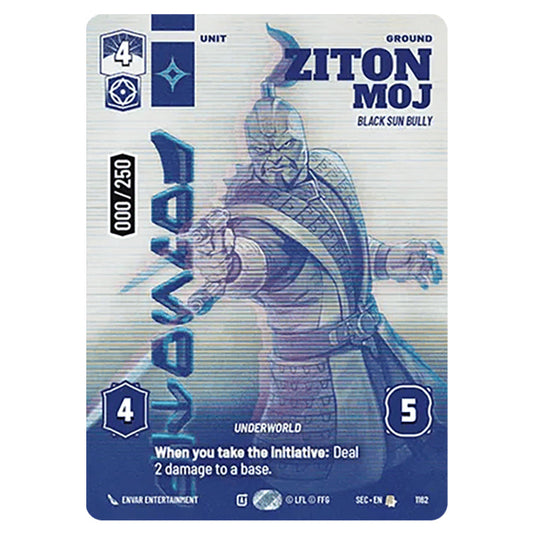 Ziton Moj Black Sun Bully card from the Star Wars Unlimited Set Secrets of Power