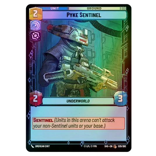 Pyke Sentinel 29/262 card from the Star Wars Unlimited set Shadows of the Galaxy