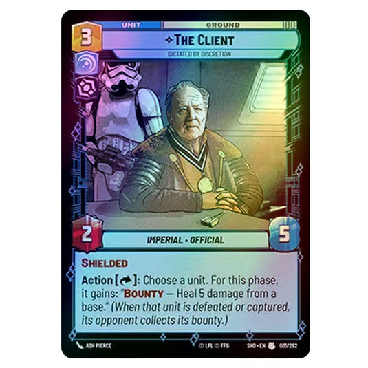 The Client 31/262 card from the Star Wars Unlimited set Shadows of the Galaxy