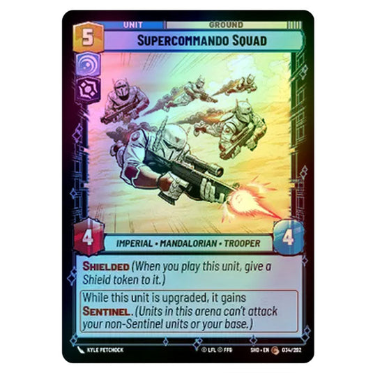 Supercommando Squad 34/262 card from the Star Wars Unlimited set Shadows of the Galaxy