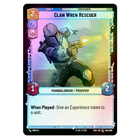 Clan Wren Rescuer 40/262 card from the Star Wars Unlimited set Shadows of the Galaxy