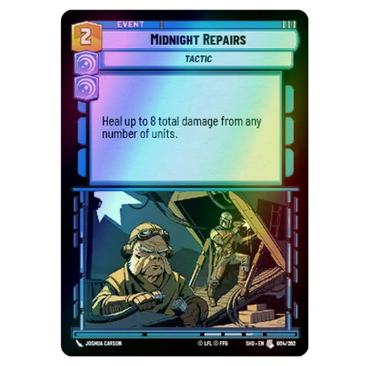 Midnight Repairs 54/262 card from the Star Wars Unlimited set Shadows of the Galaxy