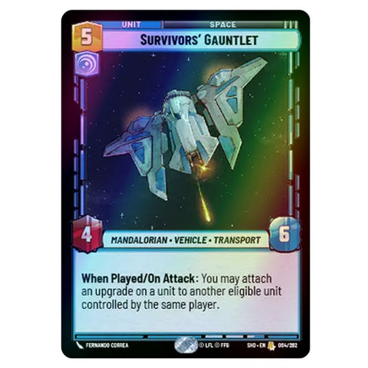 Survivors’ Gauntlet 64/262 card from the Star Wars Unlimited set Shadows of the Galaxy