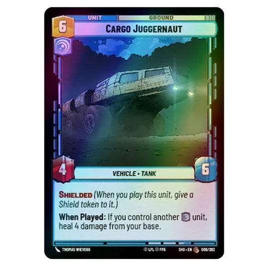 Cargo Juggernaut 66/262 card from the Star Wars Unlimited set Shadows of the Galaxy