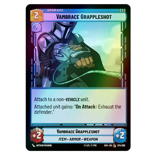 Vambrace Grappleshot 74/262 card from the Star Wars Unlimited set Shadows of the Galaxy