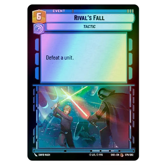 Rival’s Fall 79/262 card from the Star Wars Unlimited set Shadows of the Galaxy