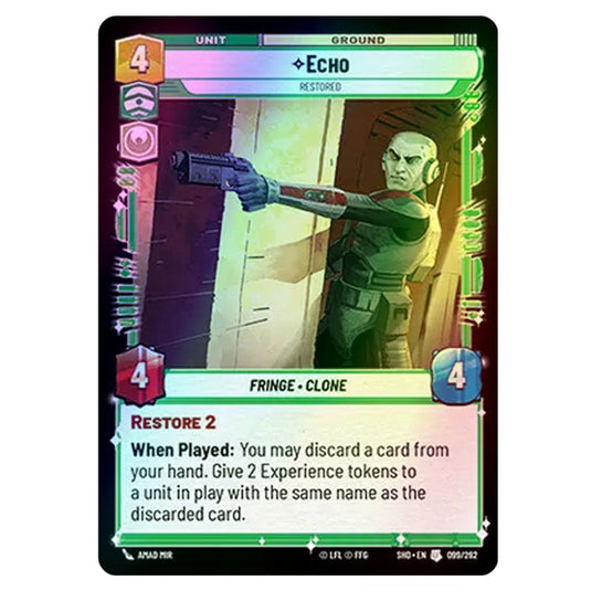 Echo 99/262 card from the Star Wars Unlimited set Shadows of the Galaxy