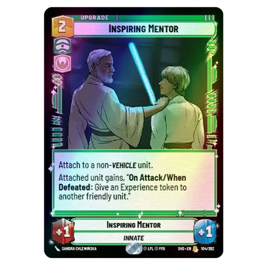 Inspiring Mentor 104/262 card from the Star Wars Unlimited set Shadows of the Galaxy