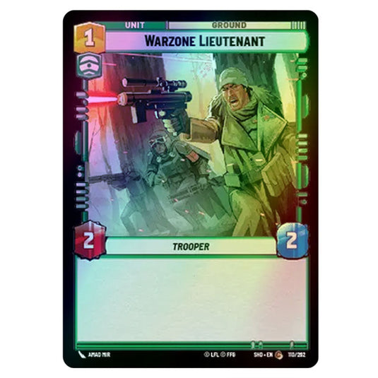 Warzone Lieutenant 110/262 card from the Star Wars Unlimited set Shadows of the Galaxy