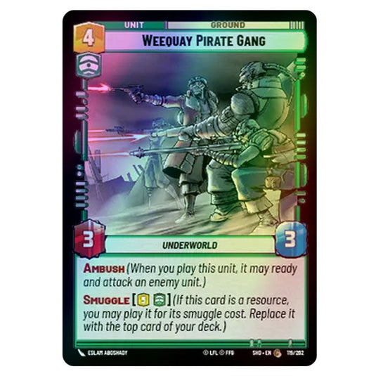 Weequay Pirate Gang 119/262 card from the Star Wars Unlimited set Shadows of the Galaxy