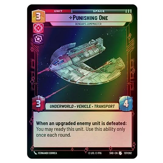 Punishing One 137/262 card from the Star Wars Unlimited set Shadows of the Galaxy