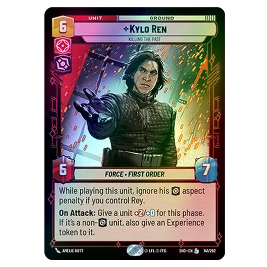 Kylo Ren 141/262 card from the Star Wars Unlimited set Shadows of the Galaxy