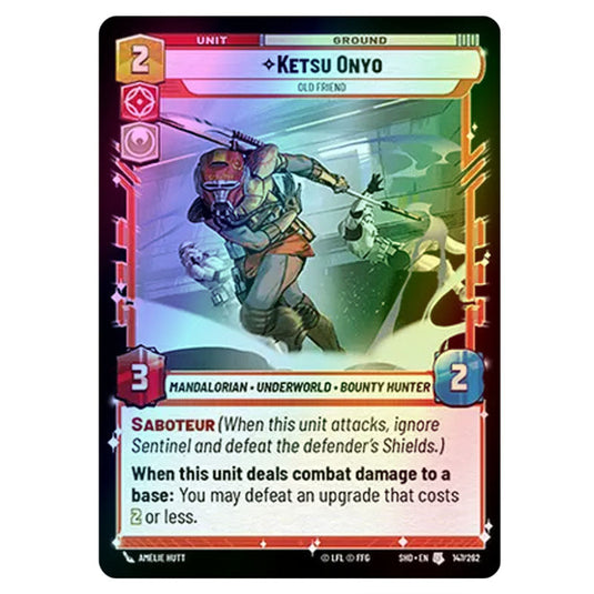 Ketsu Onyo 147/262 card from the Star Wars Unlimited set Shadows of the Galaxy