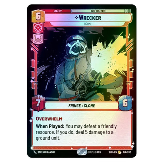 Wrecker 154/262 card from the Star Wars Unlimited set Shadows of the Galaxy