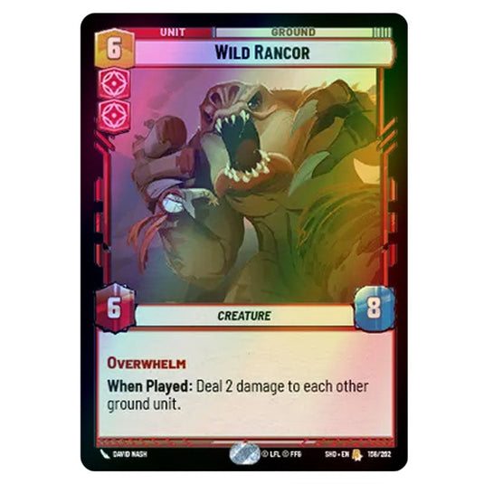 Wild Rancor 158/262 card from the Star Wars Unlimited set Shadows of the Galaxy