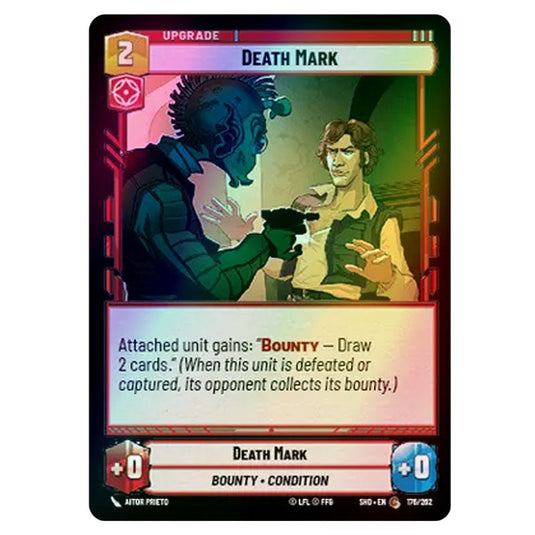 Death Mark 176/262 card from the Star Wars Unlimited set Shadows of the Galaxy